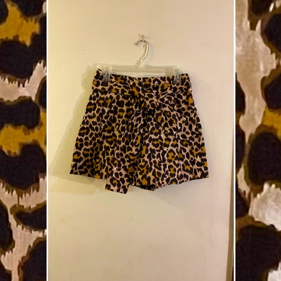 J. Crew Leopard Print Tie Bow High Waist Shorts - Picture 3 of 13